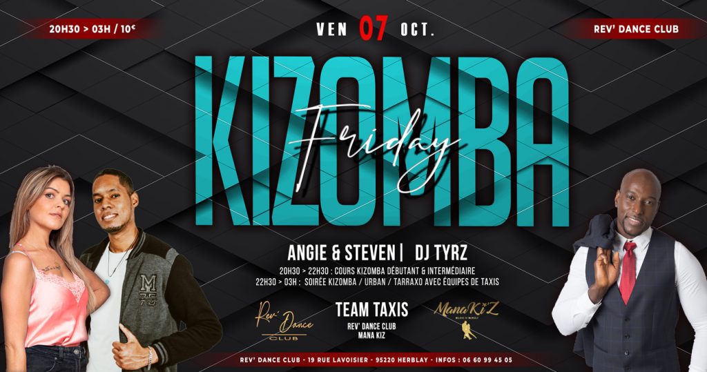 07 oct. - Friday Kizomba - cours + soirée avec Angie & Steven et DJ Tyrz