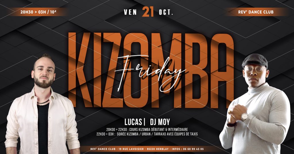 21 oct. - Friday Kizomba - cours + soirée avec Lucas et DJ Moy