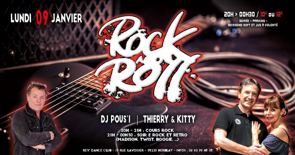 Lundi 09 janvier 2023 - cours et soirée rock avec DJ Pous'1 et Thierry & Kitty
