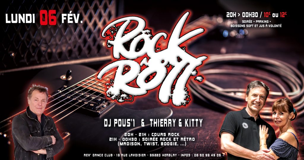 Lundi 06 février 2023 - cours et soirée rock avec DJ Pous'1 et Thierry & Kitty