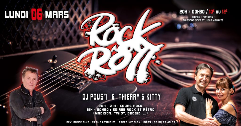 Lundi 06 mars 2023 - cours et soirée rock avec Thierry & Kitty et DJ Pous'1