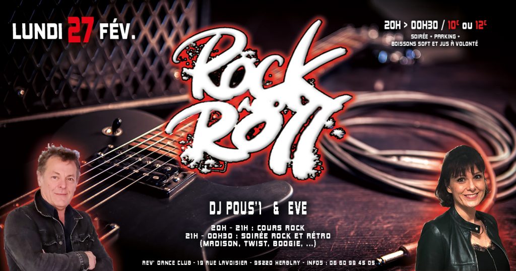 Lundi 27 février 2023 - cours et soirée rock avec Eve et DJ Pous'1