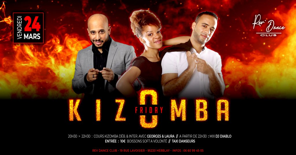 24/03/2023 - Friday Kizomba - cours + soirée avec Georges & Laura & DJ Diablo