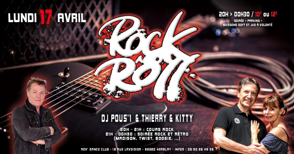 Lundi 17 avril 2023 - cours et soirée rock avec Thierry & Kitty et DJ Pous'1