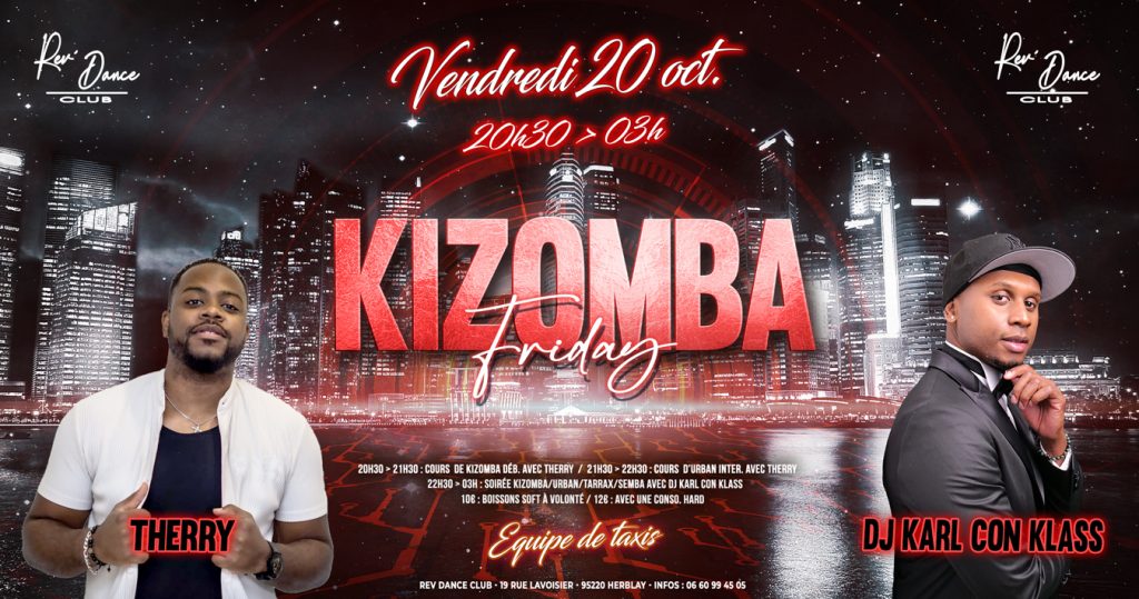 20/10/2023 - Friday Kizomba - cours + soirée - THERRY & DJ KARL CON KLASS
