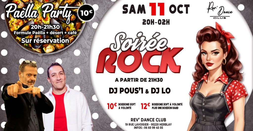 Samedi 11 octobre 2025 - Soirée ROCK avec DJ Pous'1 & DJ Lo