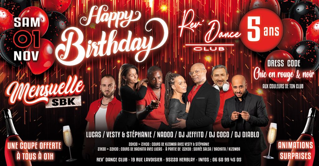 Samedi 01/11/2025 - Rev Dance Club fête ses 5 ans - Mensuelle SBK