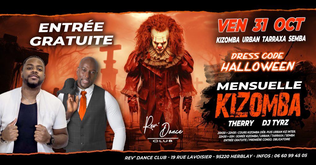31/10/2025 - Entrée gratuite - Mensuelle Kizomba