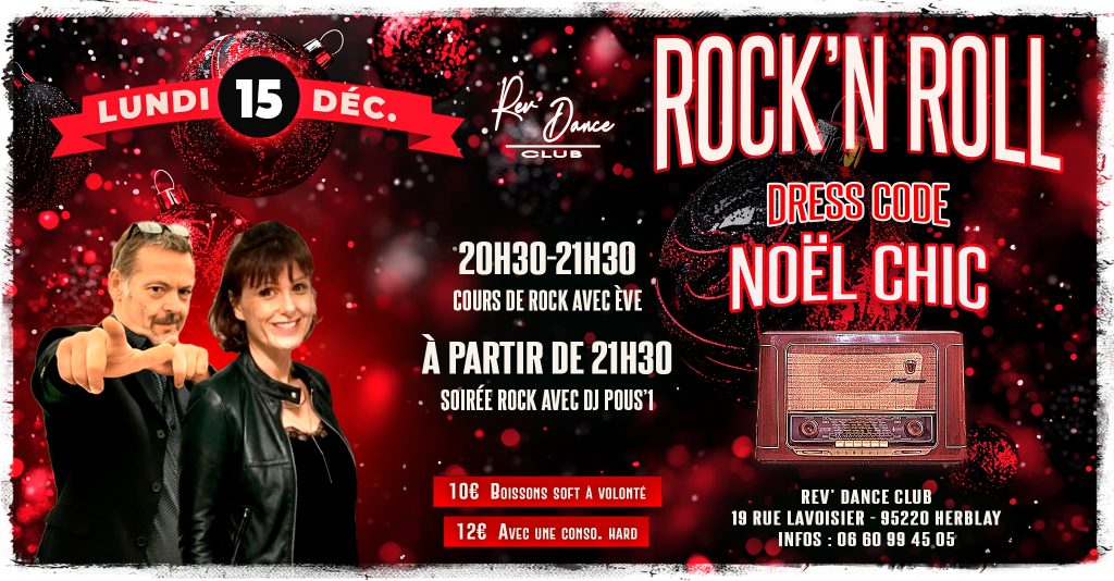 Lundi 15 déc. 2025 - Lundi Rock - cours + soirée rock avec DJ Pous'1 et Ève