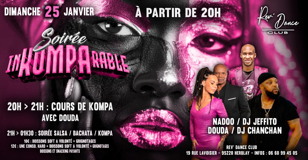 Dimanche 25 janvier 2026 - soirée inKOMPArable - Nadoo / DJ Jeffito / DJ Chanchan / Douda