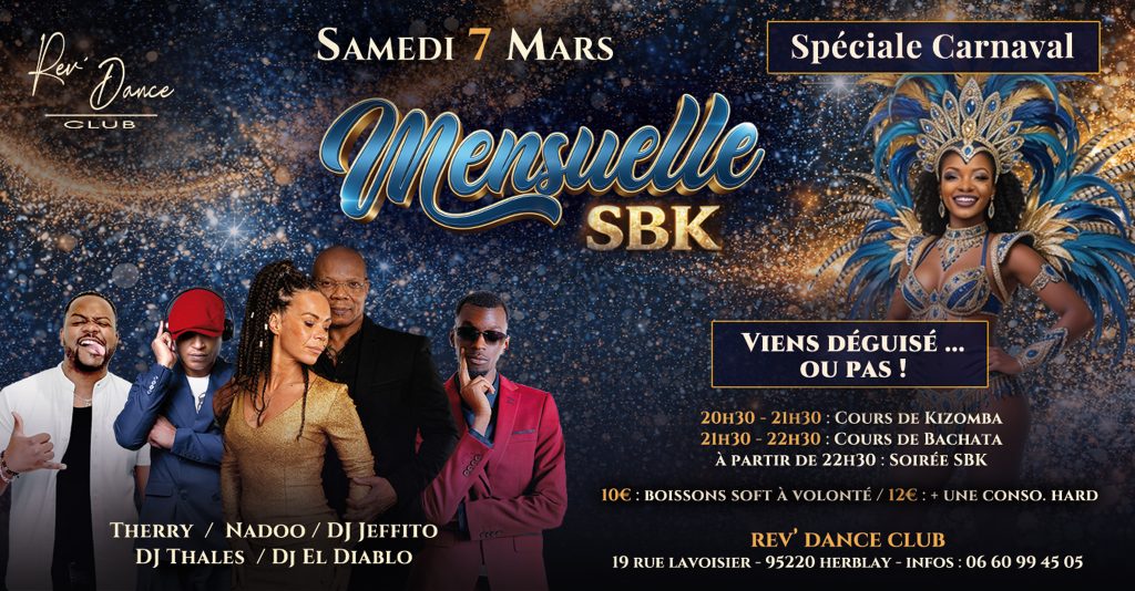 Samedi 07/03/2026 - Mensuelle SBK - Nadoo / DJ Jeffito / DJ Thales / DJ El Diablo / Therry