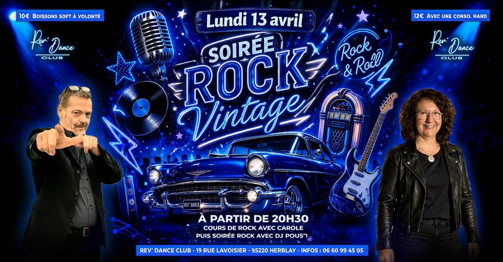 Lundi 13 avril 2026 - Lundi Rock - cours et soirée rock avec Carole et DJ Pous'1