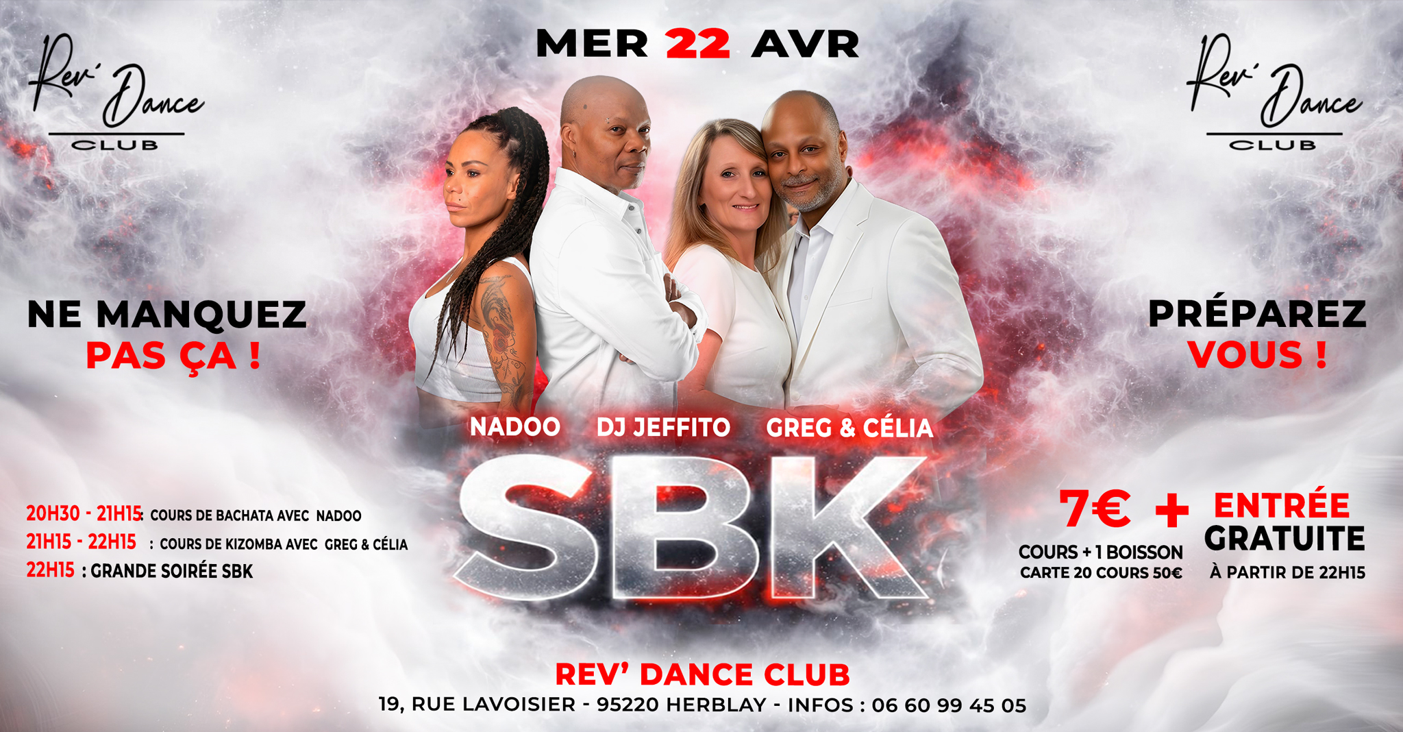 Mercredi 22 avril 2026 - Mercredi SBK - Nadoo & DJ Jeffito & Greg et Célia