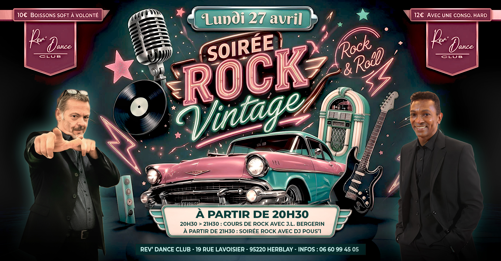 Lundi 27 avril 2026 - Lundi Rock - cours et soirée rock avec J.L Bergerin et DJ Pous'1