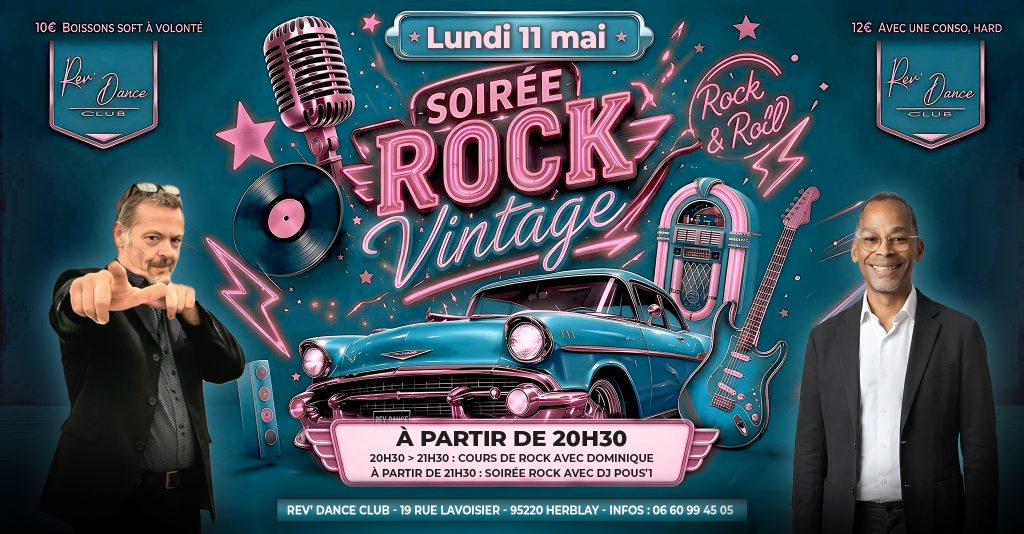 Lundi 11 mai 2026 - Lundi Rock - cours et soirée rock avec Dominique et DJ Pous'1