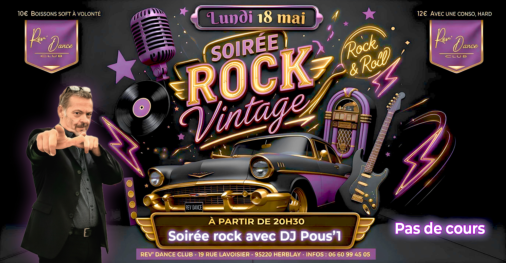 Lundi 18 mai 2026 - Lundi Rock - soirée rock avec DJ Pous'1