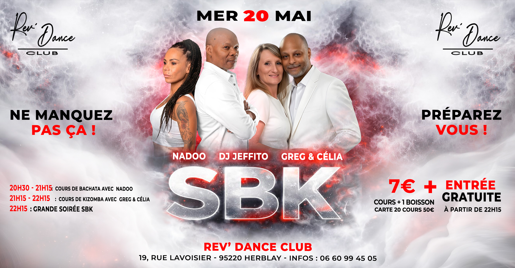 Mercredi 20 mai 2026 - Mercredi SBK - Nadoo - DJ Jeffito - Greg et Célia