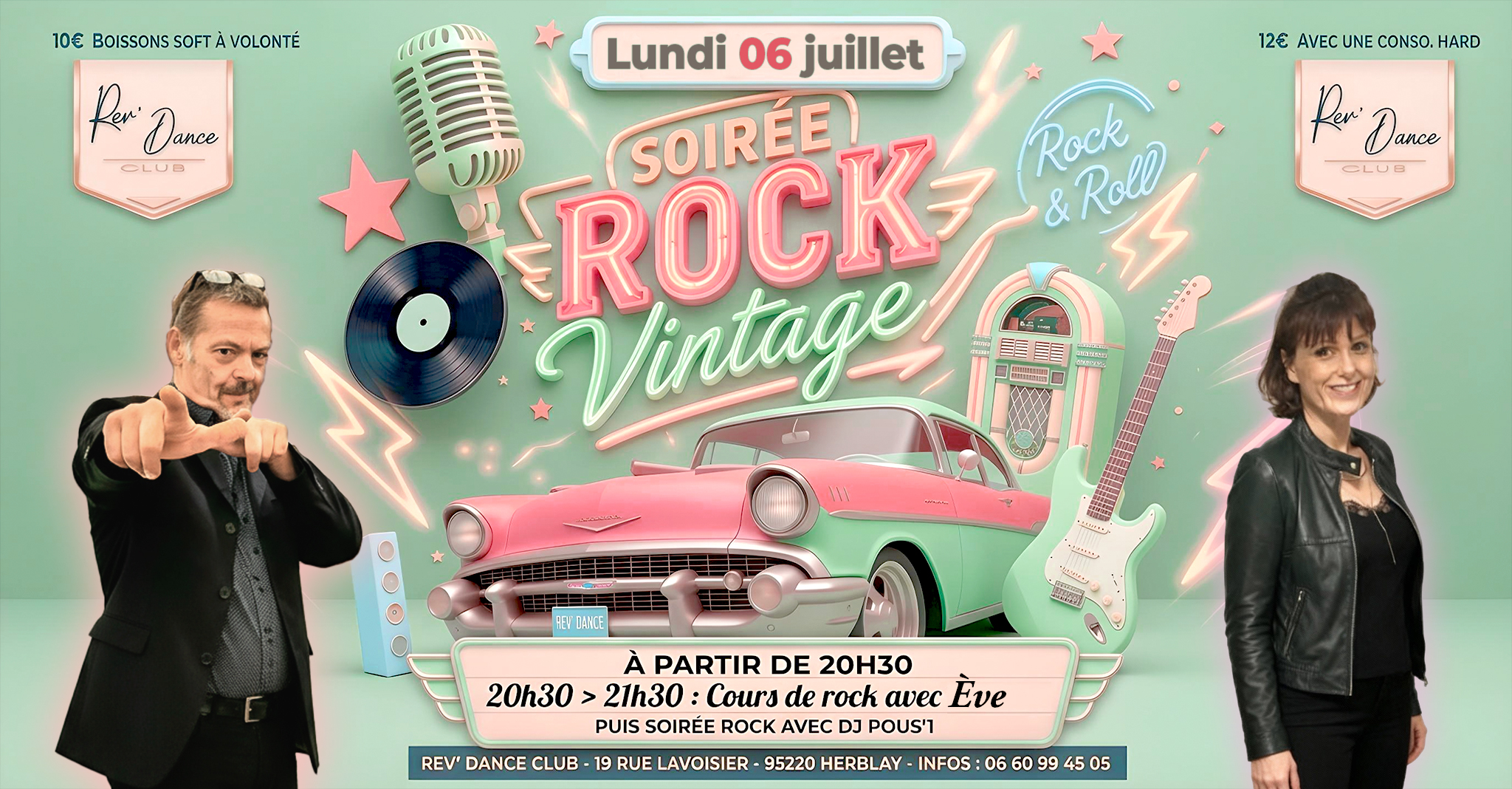Lundi 06 juillet 2026 - Lundi Rock - cours + soirée rock avec DJ Pous'1 & Eve