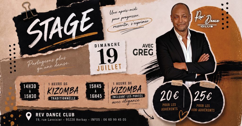 Dimanche 19 juillet 2026 - Stage Kizomba avec Greg