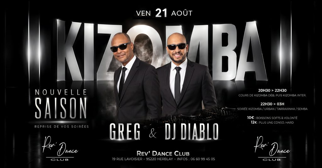 21/08/2026 - Friday Kizomba - GREG & DJ DIABLO