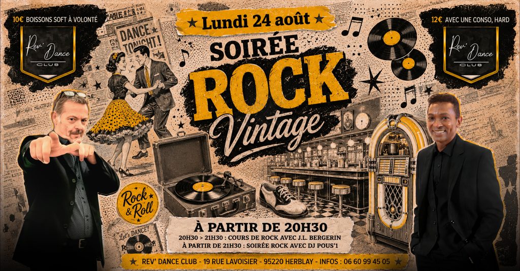 Lundi 24 août 2026 - Lundi Rock - cours + soirée rock - J.L. Bergerin & DJ Pous'1