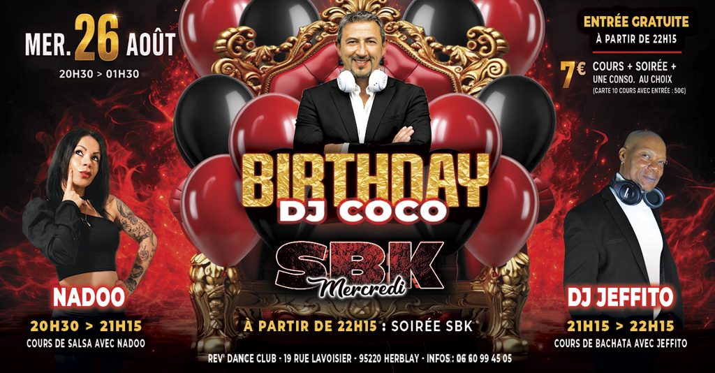 Mercredi 26 août 2026 - Mercredi SBK - Nadoo & DJ Jeffito & DJ Coco