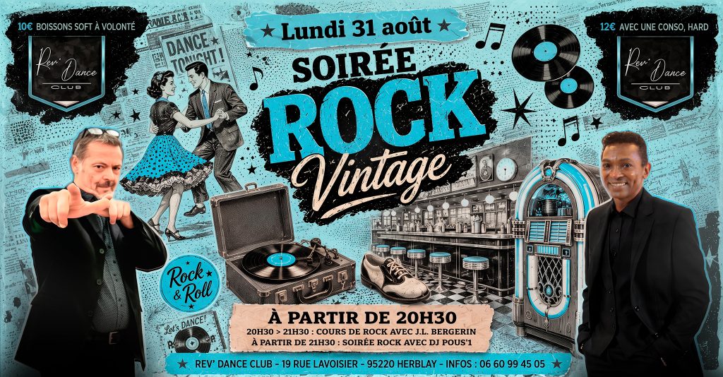 Lundi 31 août 2026 - Lundi Rock - cours + soirée rock - J.L. Bergerin & DJ Pous'1