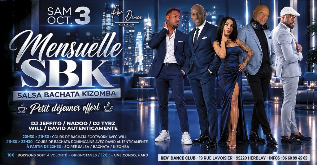 Samedi 03/10/2026 - Mensuelle SBK - Nadoo / DJ Jeffito / DJ Tyrz / Will / David autenticamente