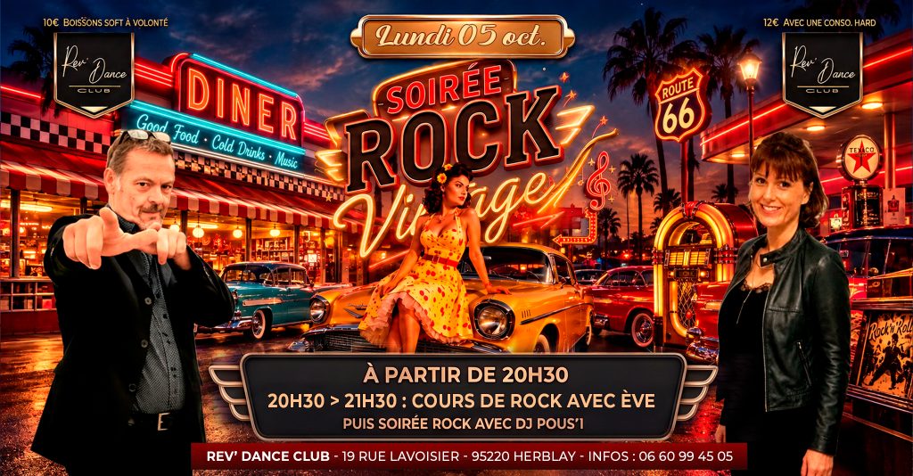 Lundi 05 oct. 2026 - Lundi Rock - cours + soirée rock - Ève & DJ Pous'1